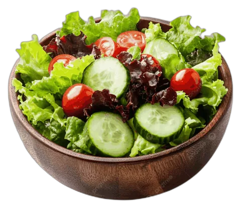 Fresh garden salad in a wooden bowl